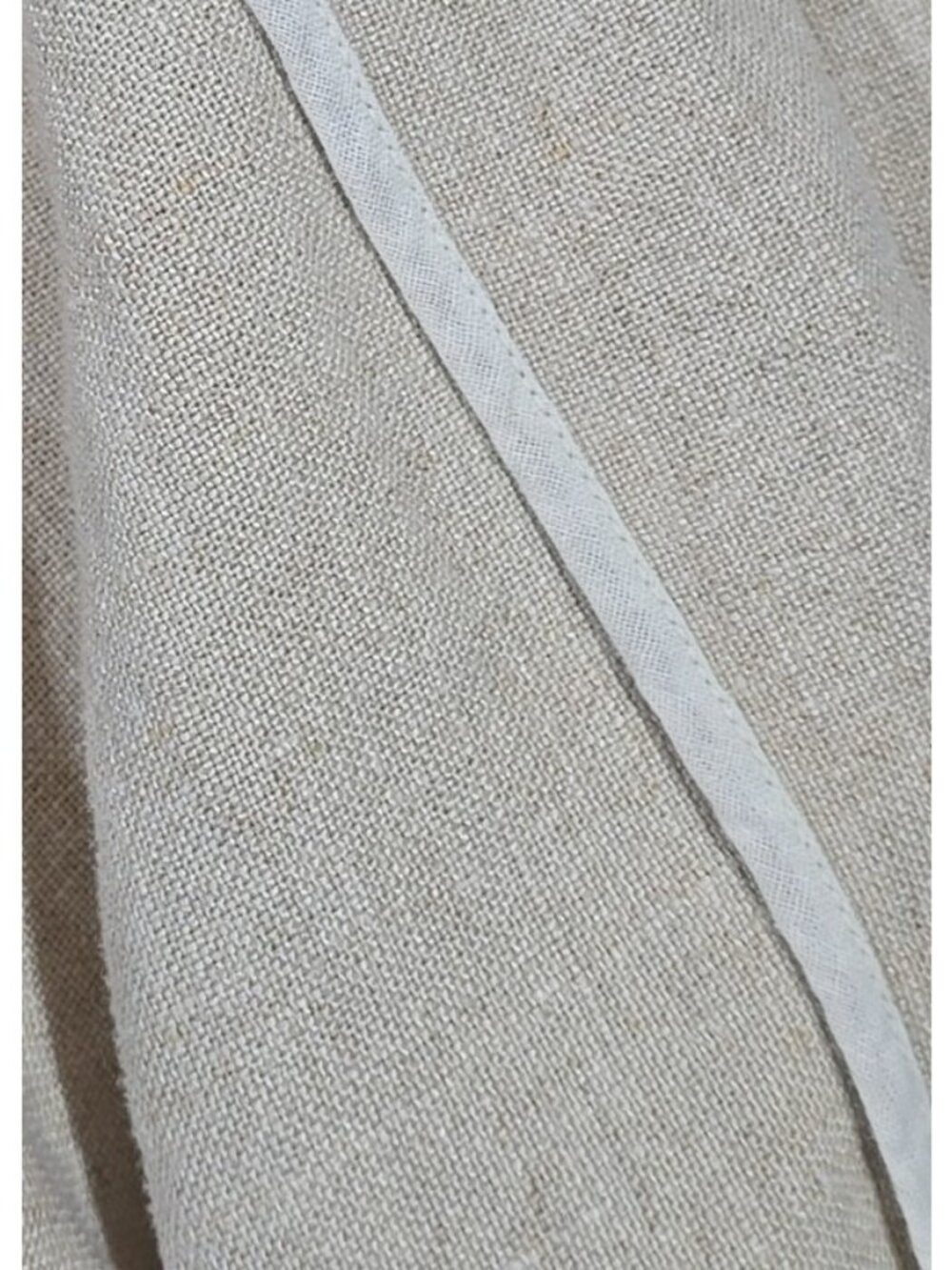 Vtg Linen Vest Long Belted Pockets Collar Beige Boho Maiden America Denver Sz S - Picture 11 of 11